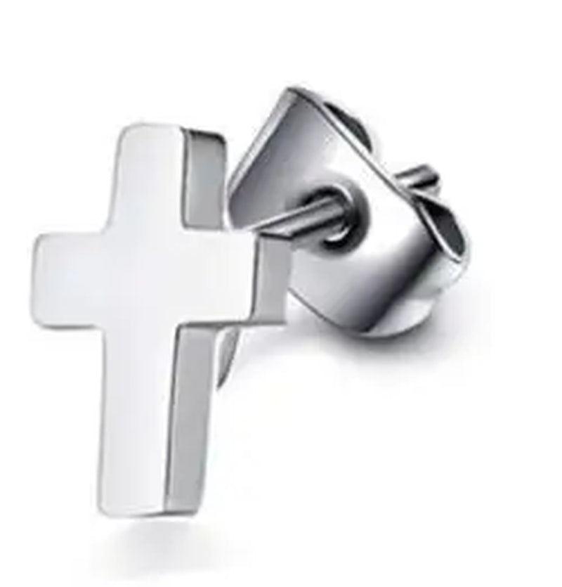 2PCS Gothic Faux Star Ear Plug Stainless Steel Mens Ear Stud Screw Black Skull Earrings Piercing Jewelry Wholesale