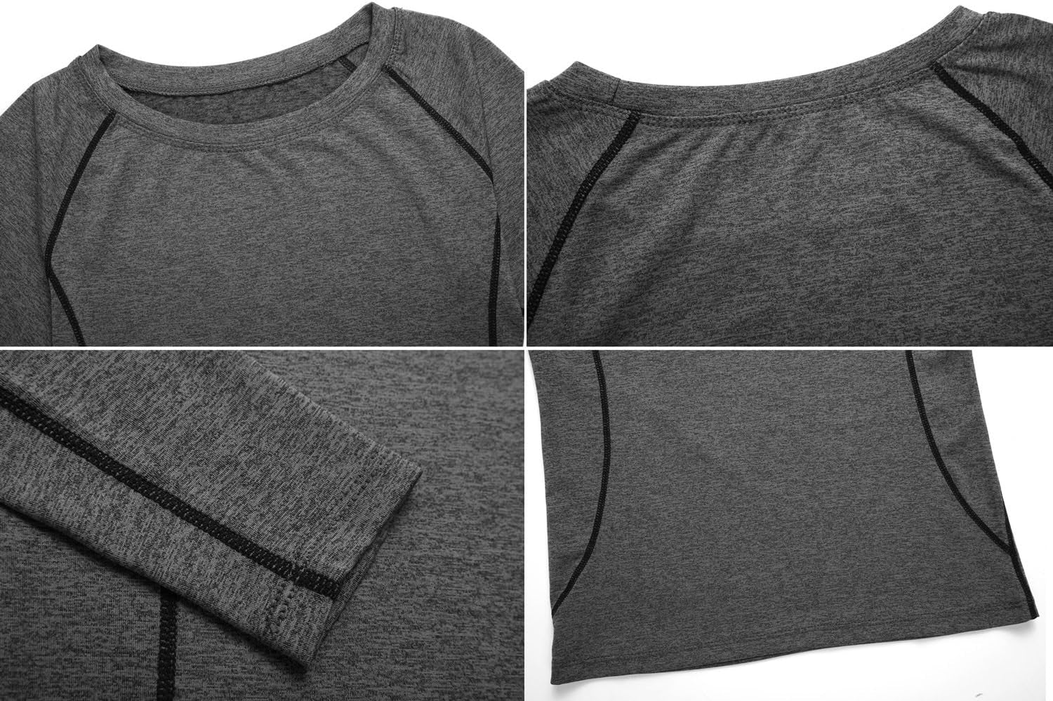 Women'S 3 Pack Compression Shirts Long Sleeve Yoga Athletic Running T Shirt