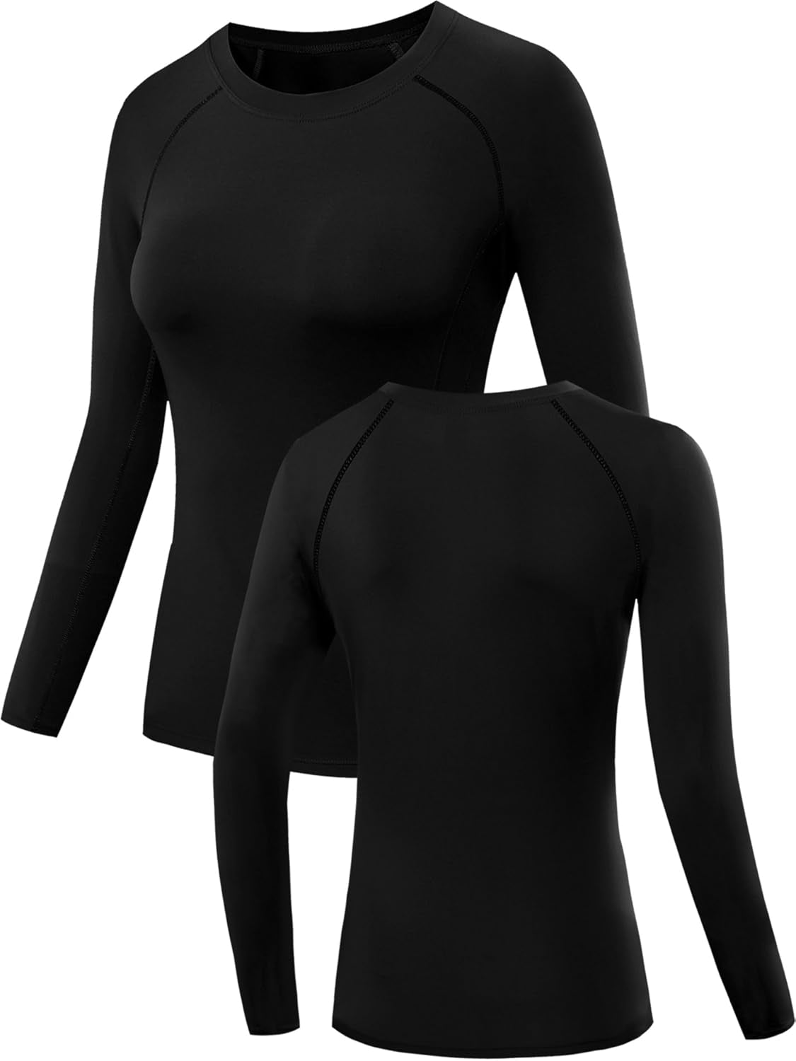 Women'S 3 Pack Compression Shirts Long Sleeve Yoga Athletic Running T Shirt