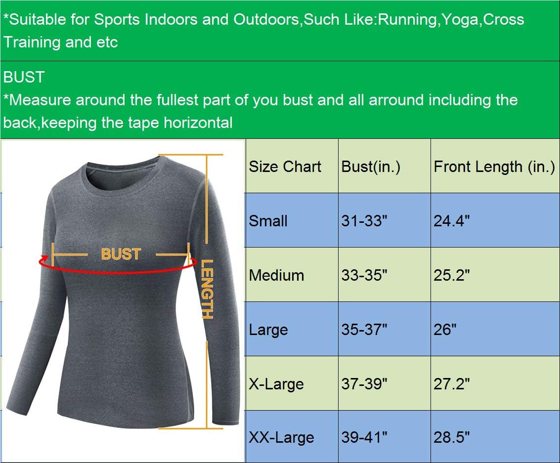 Women'S 3 Pack Compression Shirts Long Sleeve Yoga Athletic Running T Shirt